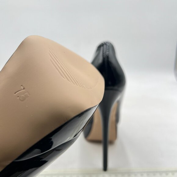 Wo Wagas Black Platform High Heels Pointy Toe Slip On Pump Business Prom Daily - Picture 6 of 8